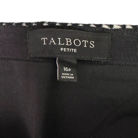 Talbots Women's size 16P Black White Checkerboard Print Skirt - Picture 6 of 7